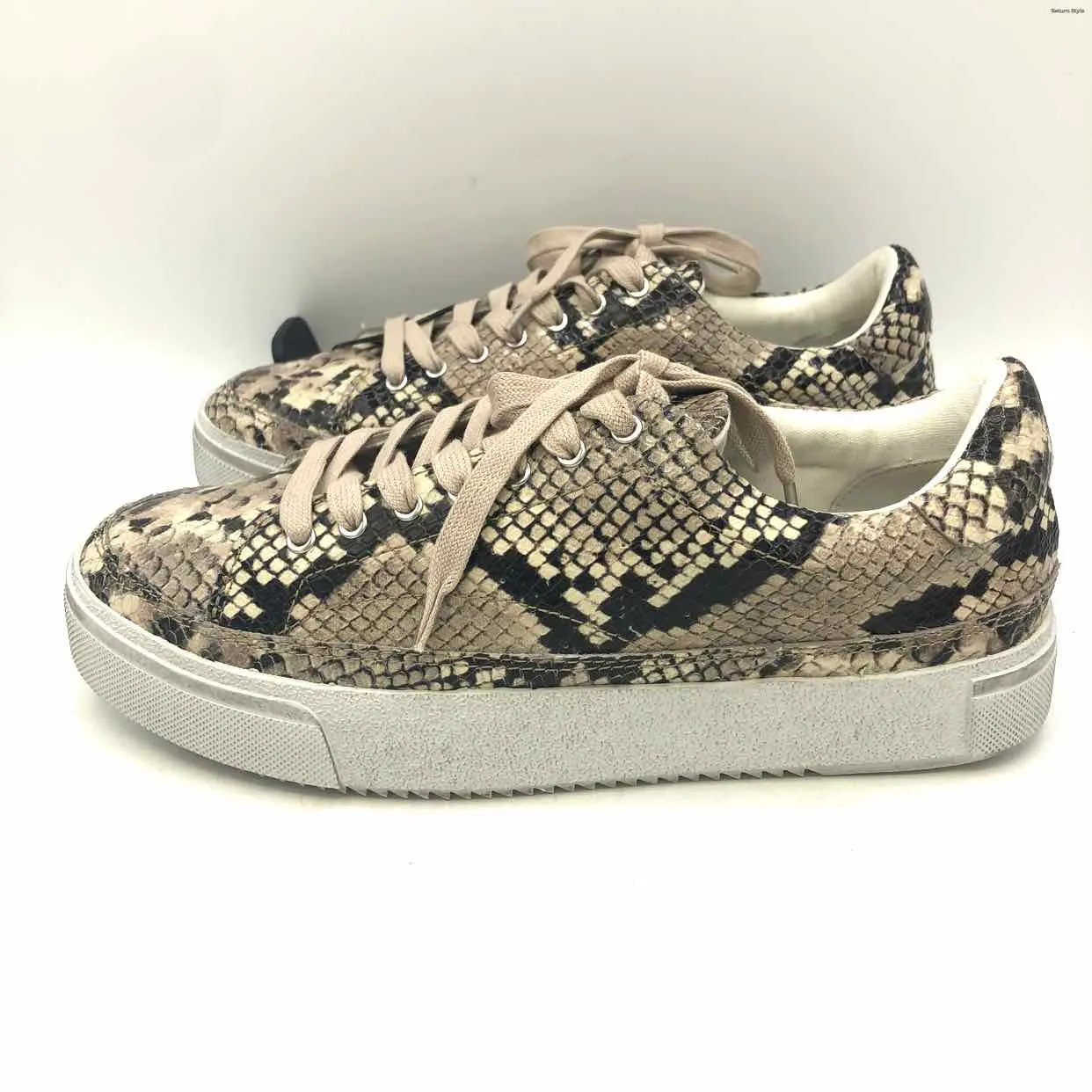 ALL SAINTS Beige Black Heels Reptile Pattern Sneaker Shoes