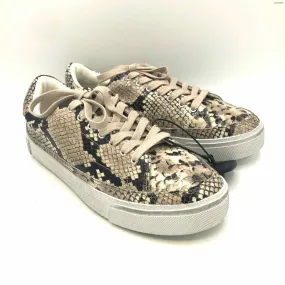 ALL SAINTS Beige Black Heels Reptile Pattern Sneaker Shoes