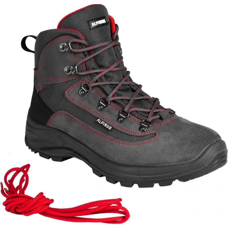 Alpinus Brahmatal High Active Trekking Shoes - Graphite/Red