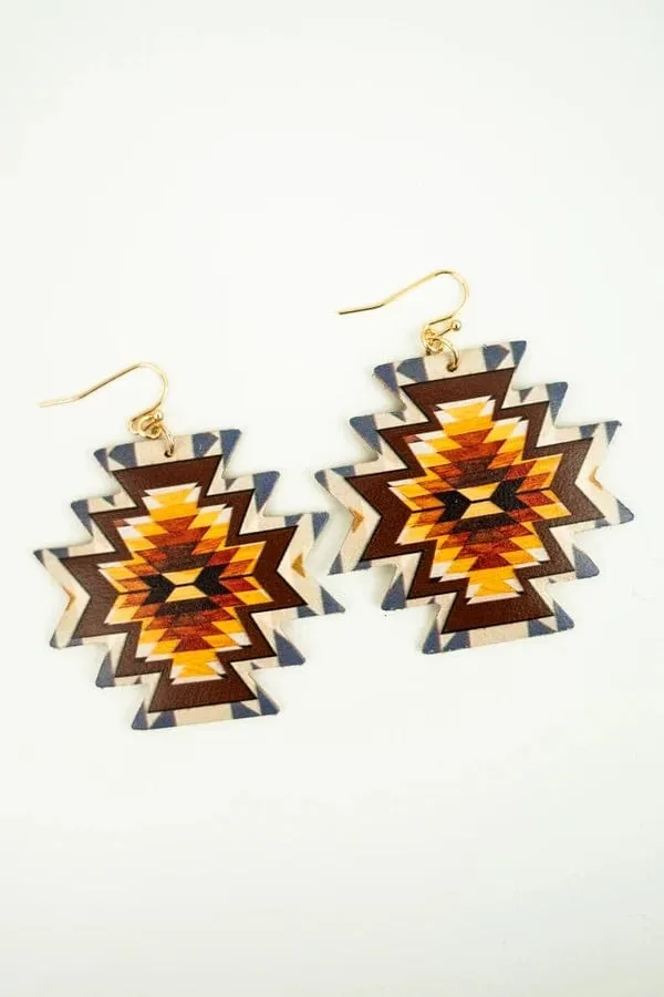 Aztec Leather earrings