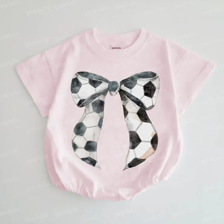 Baby Big Bow Soccer Romper