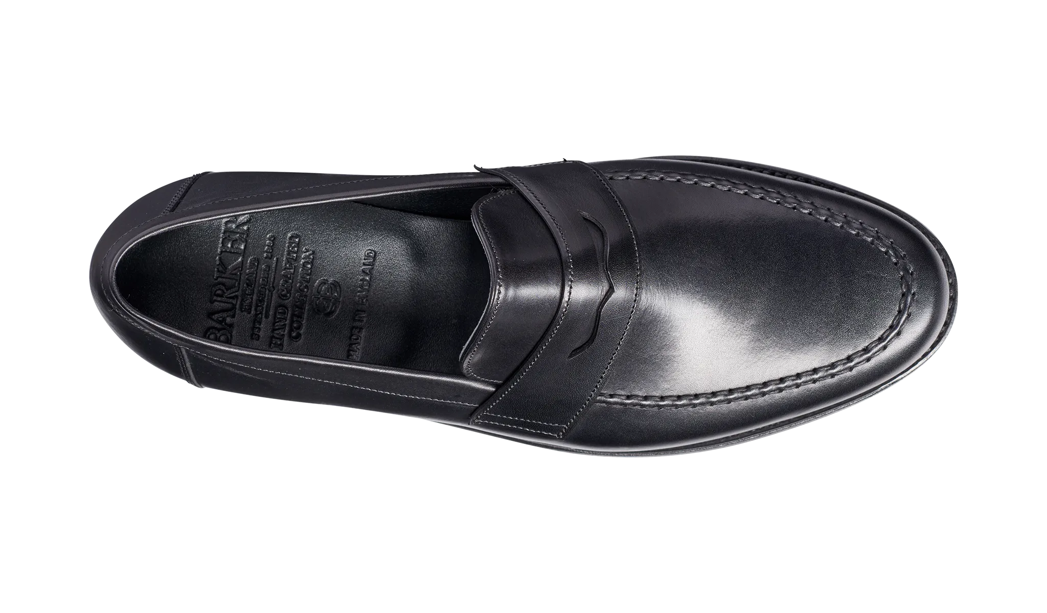 Barker Jevington Leather Loafer Shoes- Black Calf