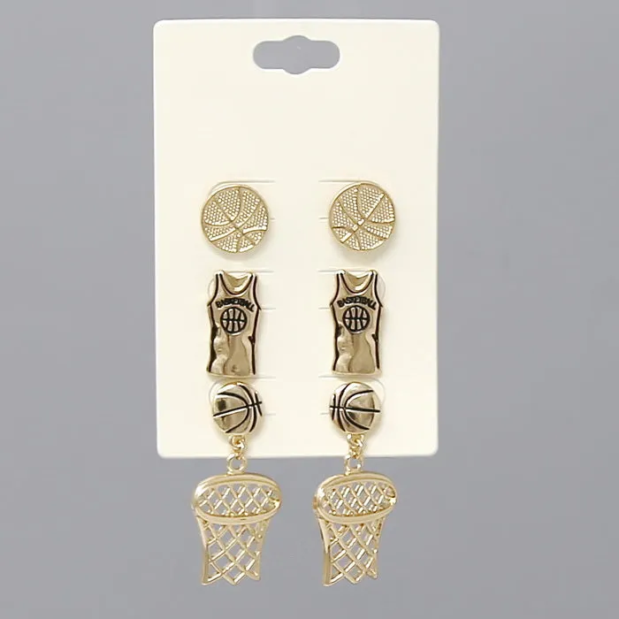 Basketball Theme Earring Set