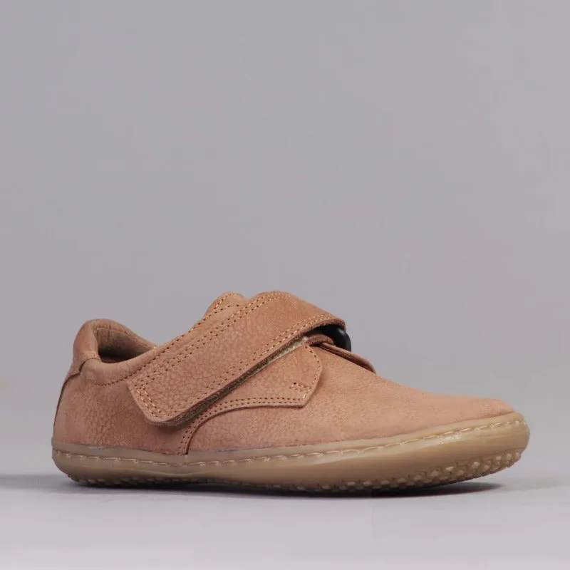 Boys Velcro Shoes with Removable Footbed in Tobacco - 12628