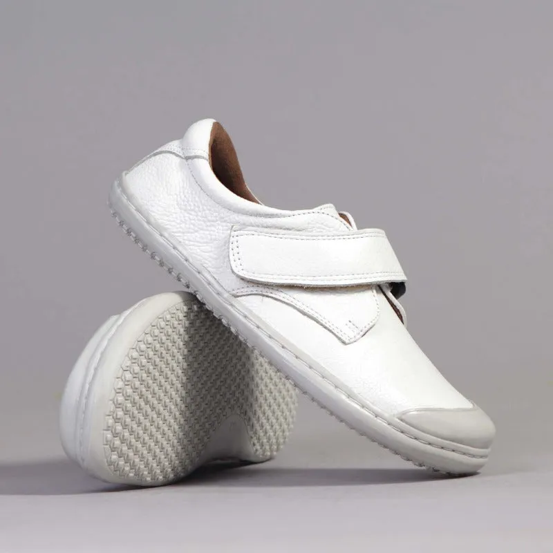 Boys Velcro Shoes with Removable Footbed in White - 12628