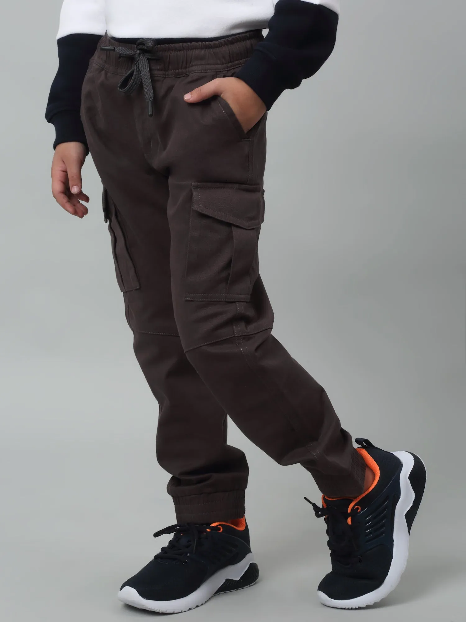 Cantabil Boys Dark Grey Casual Cotton Jogger For Summer