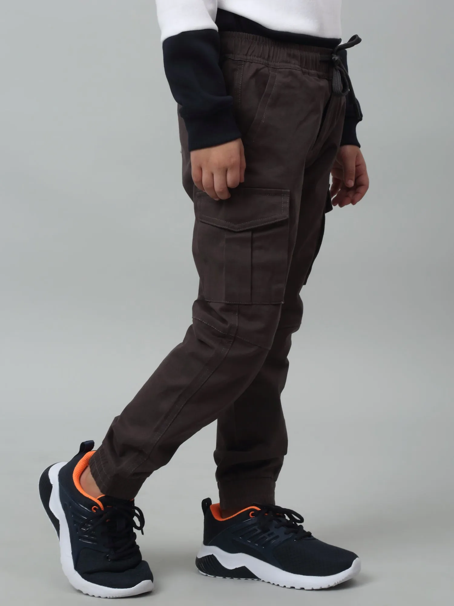 Cantabil Boys Dark Grey Casual Cotton Jogger For Summer