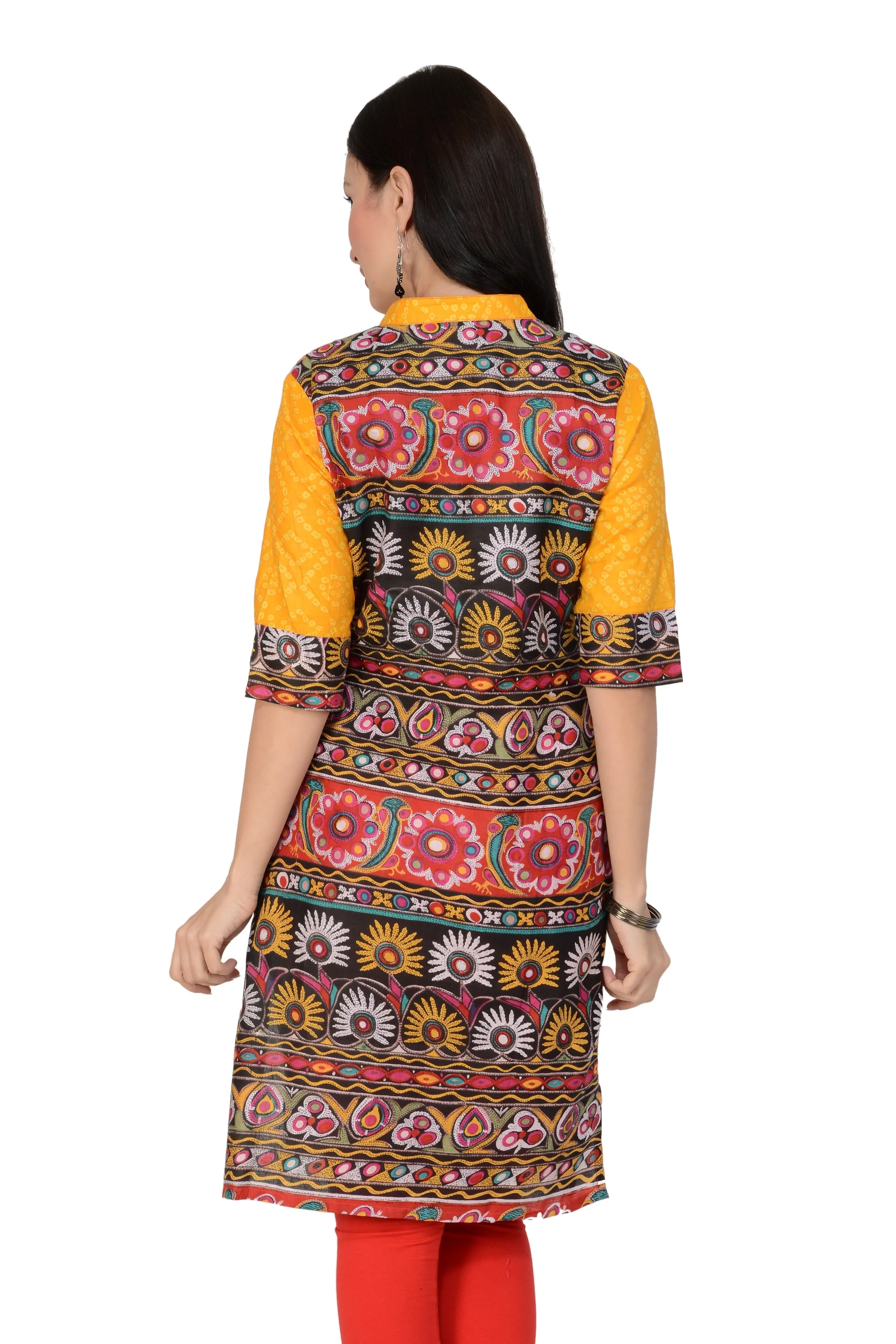 Casual 3/4 Sleeve Printed  Kurti