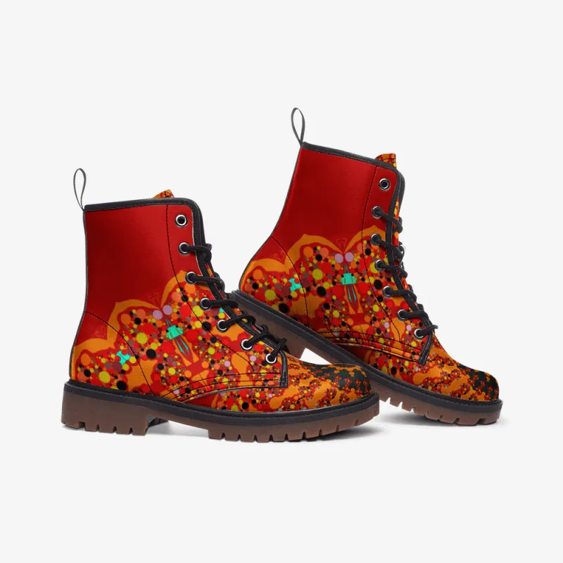 Casual Leather Lightweight boots MT - Mandala Red