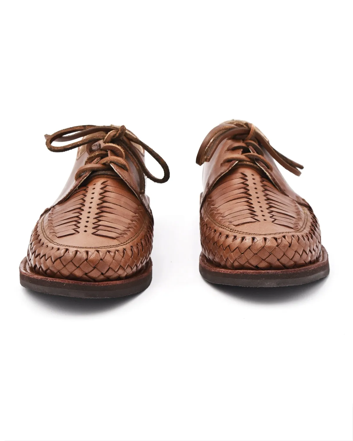 Chamula Veracruz Brown Lace Up Woven Shoe