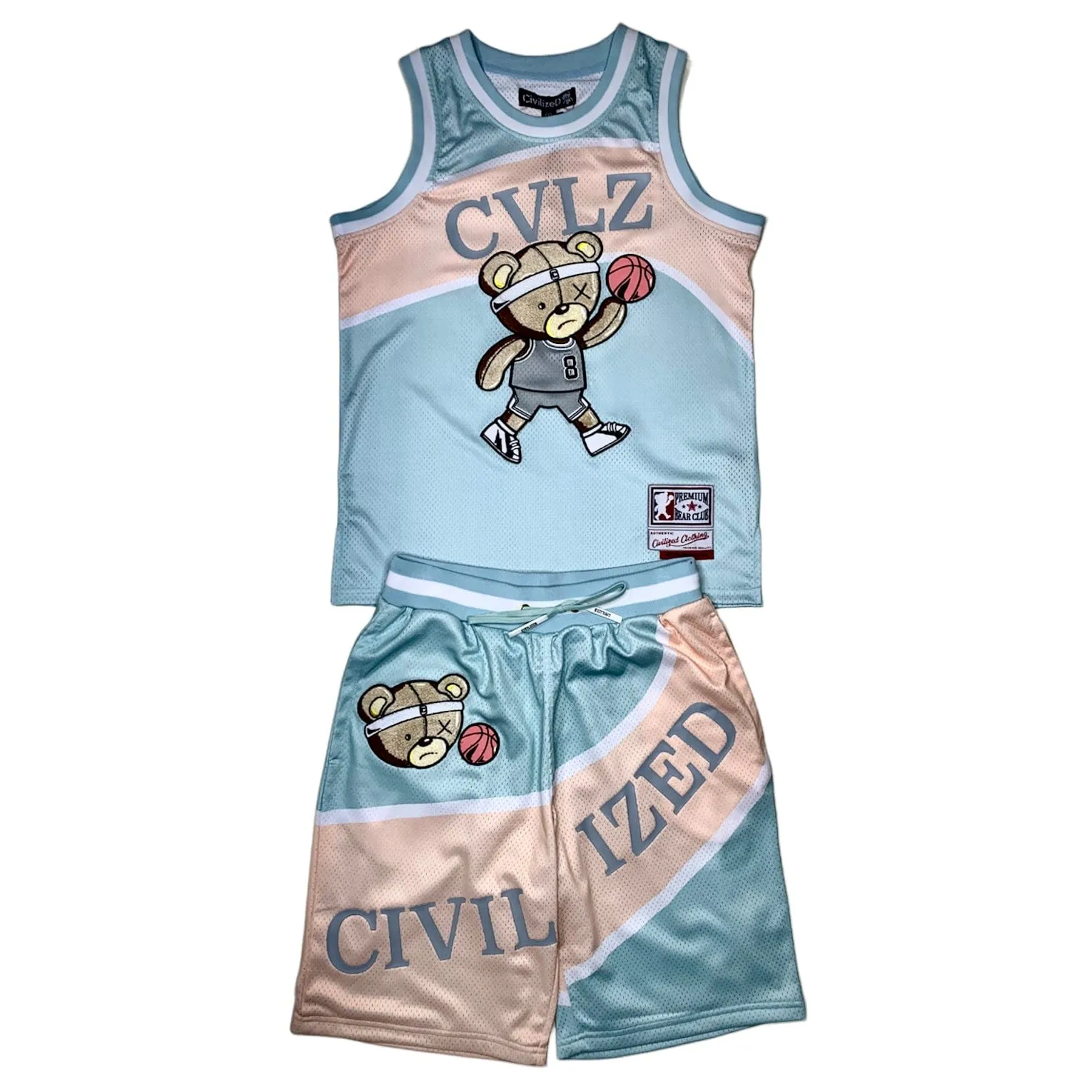 Civilized Basketball Jersey & Short Set (Light Blue) CV1512-1513