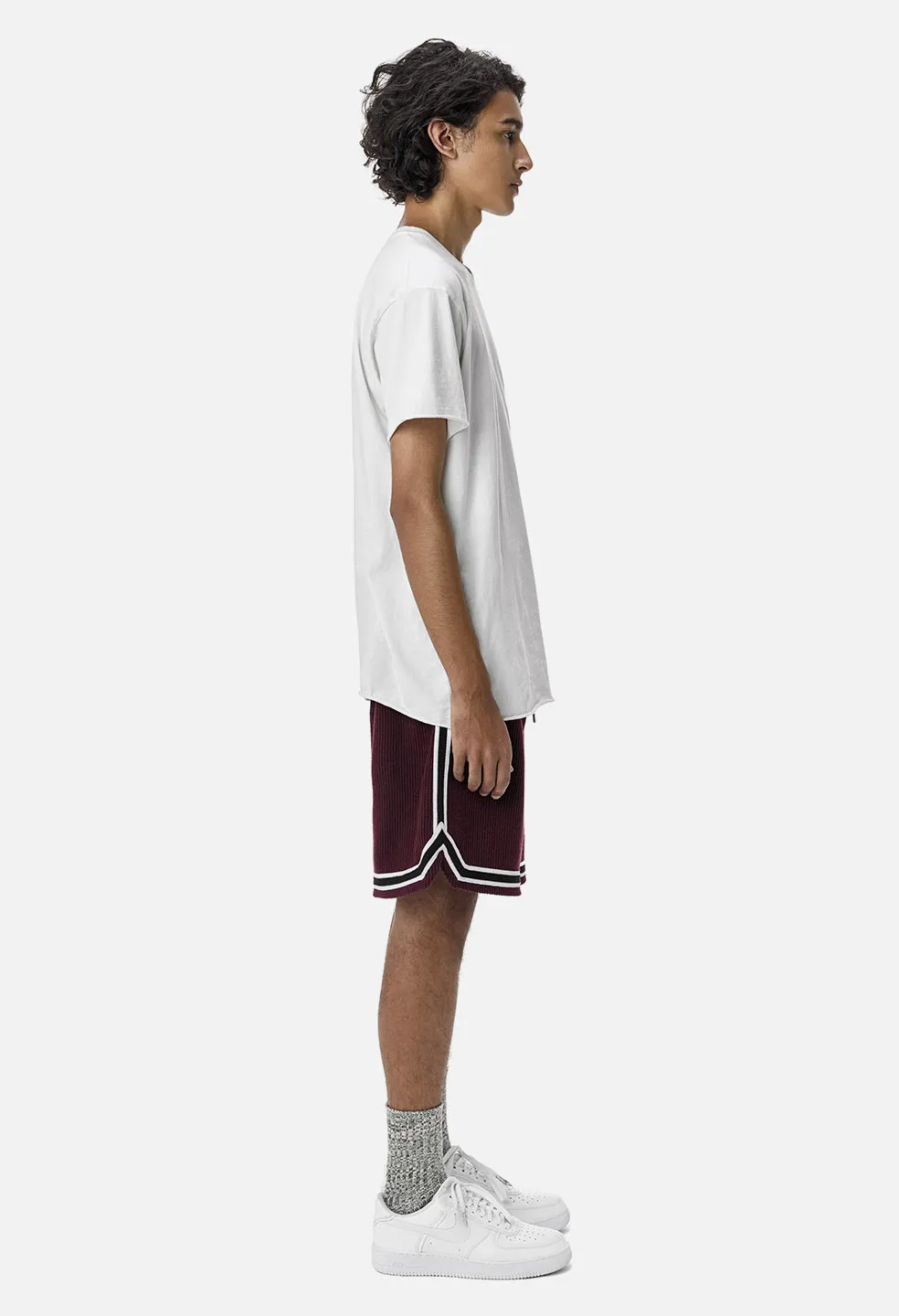 Corduroy Basketball Shorts / Burgundy