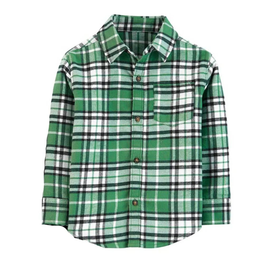 CRT Green and White Winter Casual Check Shirt 1987