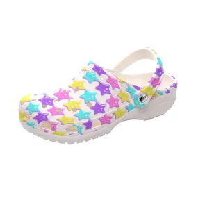 Electric Star Wave White Classic Clogs Women's Shoes