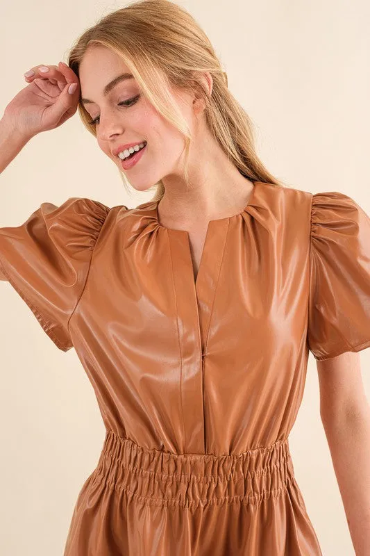 Faux Leather Dress