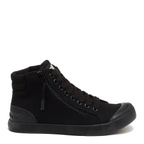 Jazzin High All Black Canvas High-Top Trainers