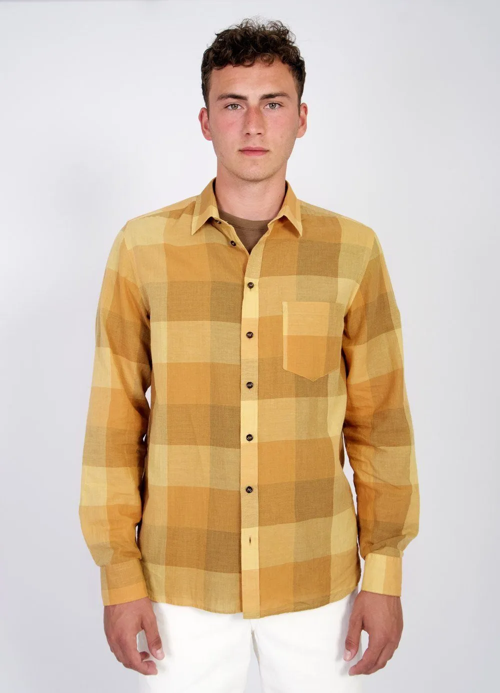 JESPER | Casual Chequered Shirt | Sunflower