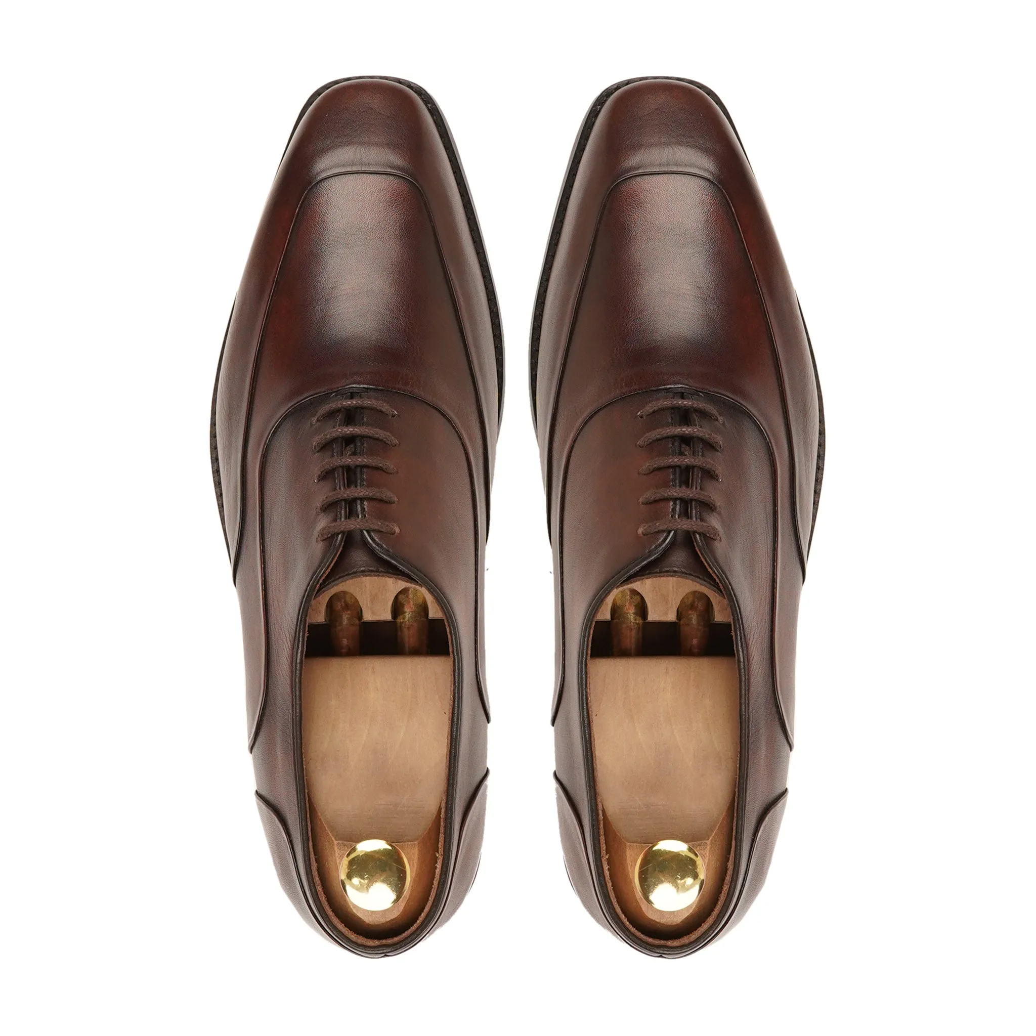 Kabe - Men's Brown Calf Leather Oxford Shoe