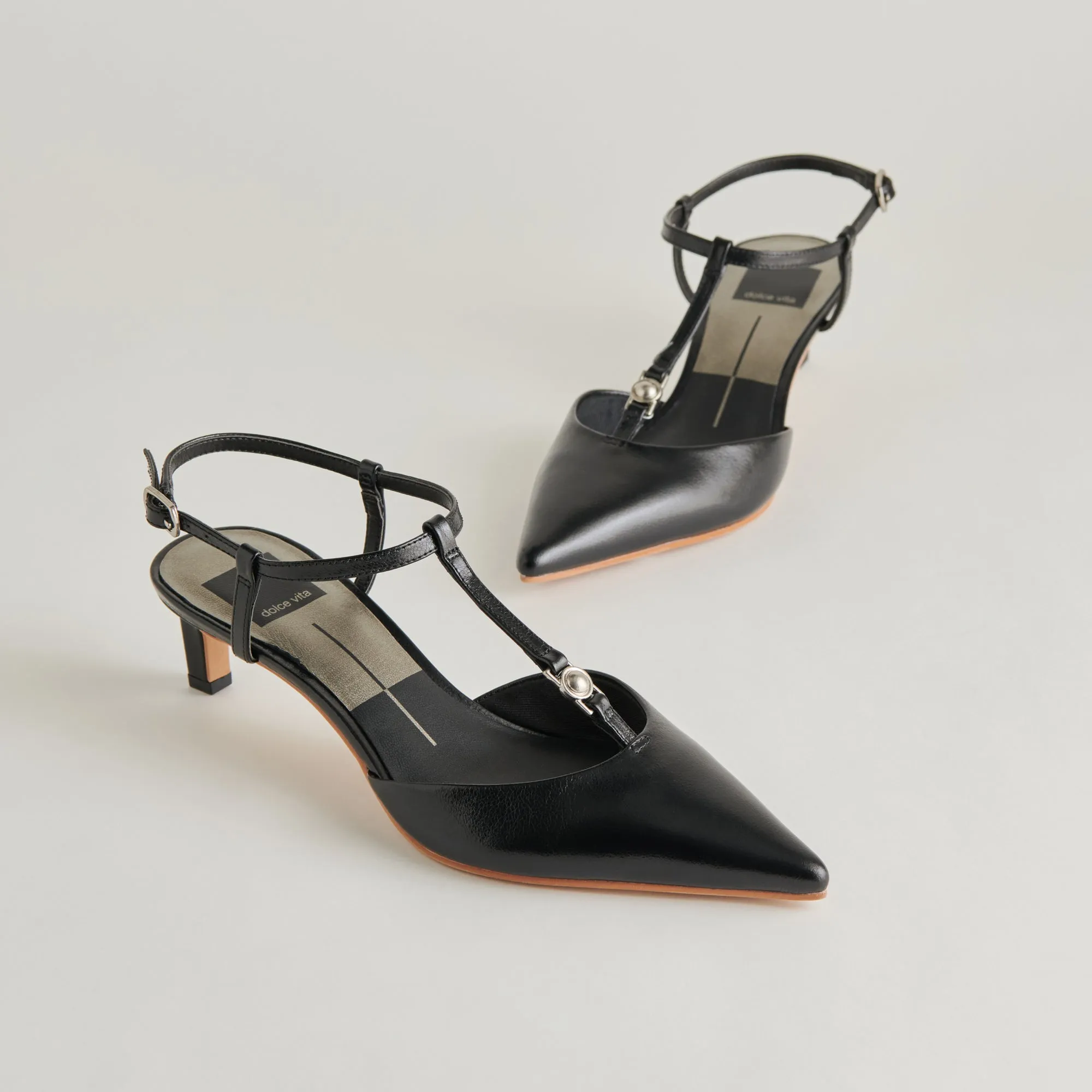 LAVON HEELS BLACK LEATHER