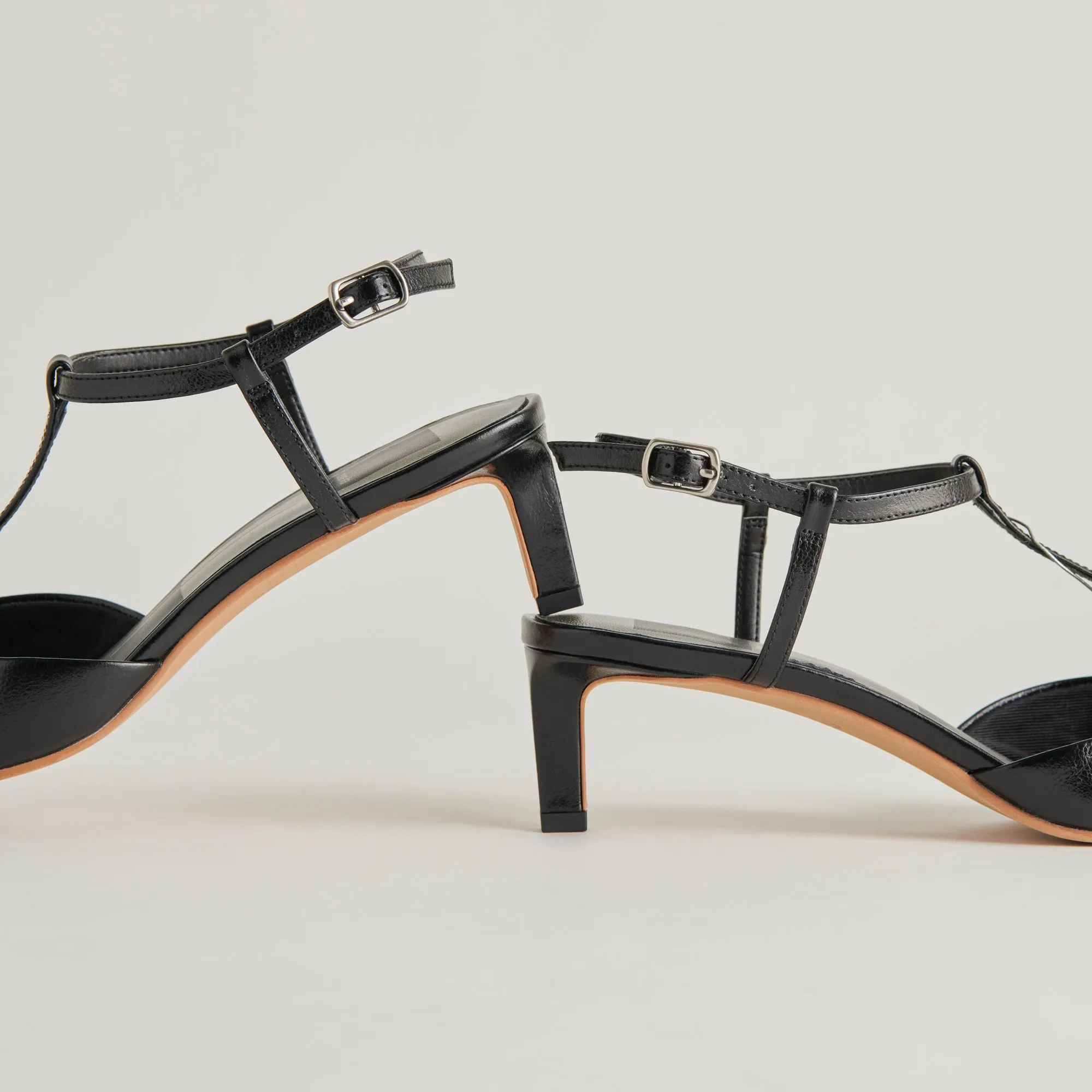 LAVON HEELS BLACK LEATHER