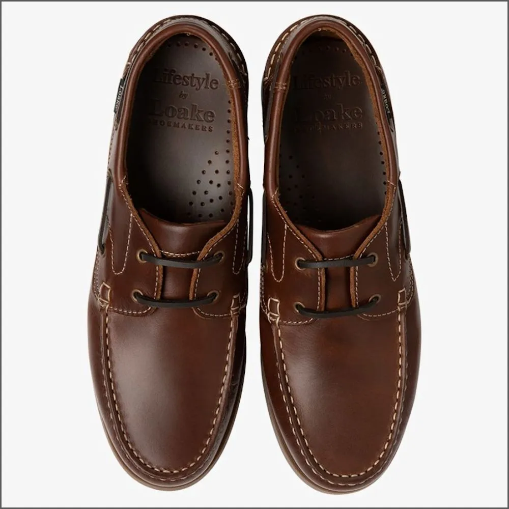 Loake Lymington Brown Waxy Boat Shoe*