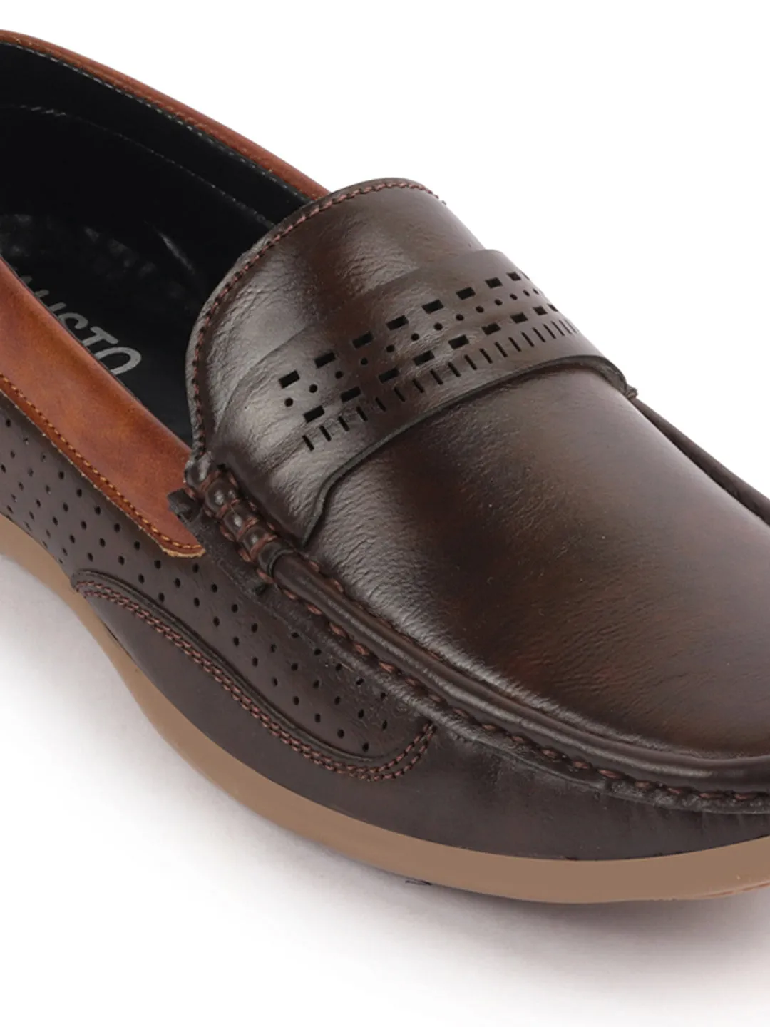 Men Brown Casual Slip-On Loafers