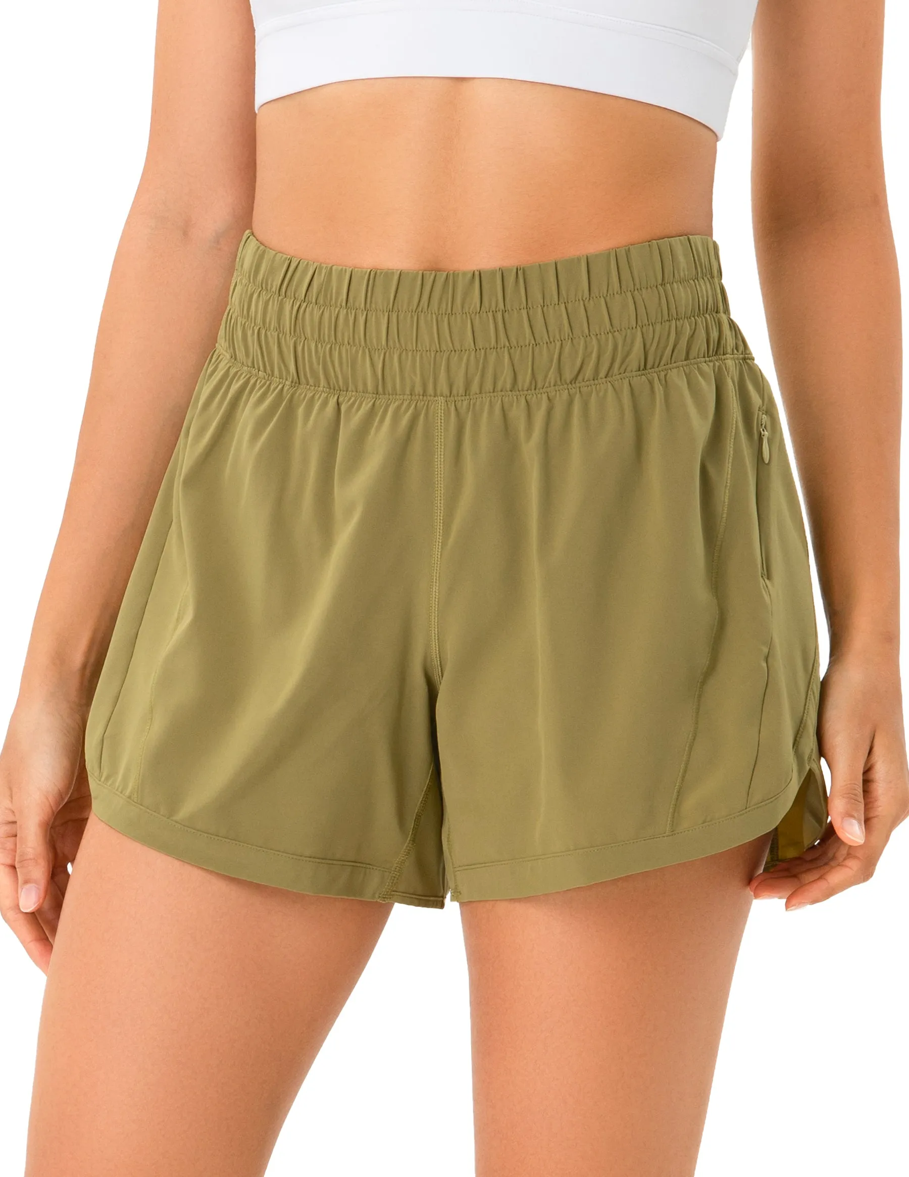 Mid Rise Running Shorts with Mesh Liner