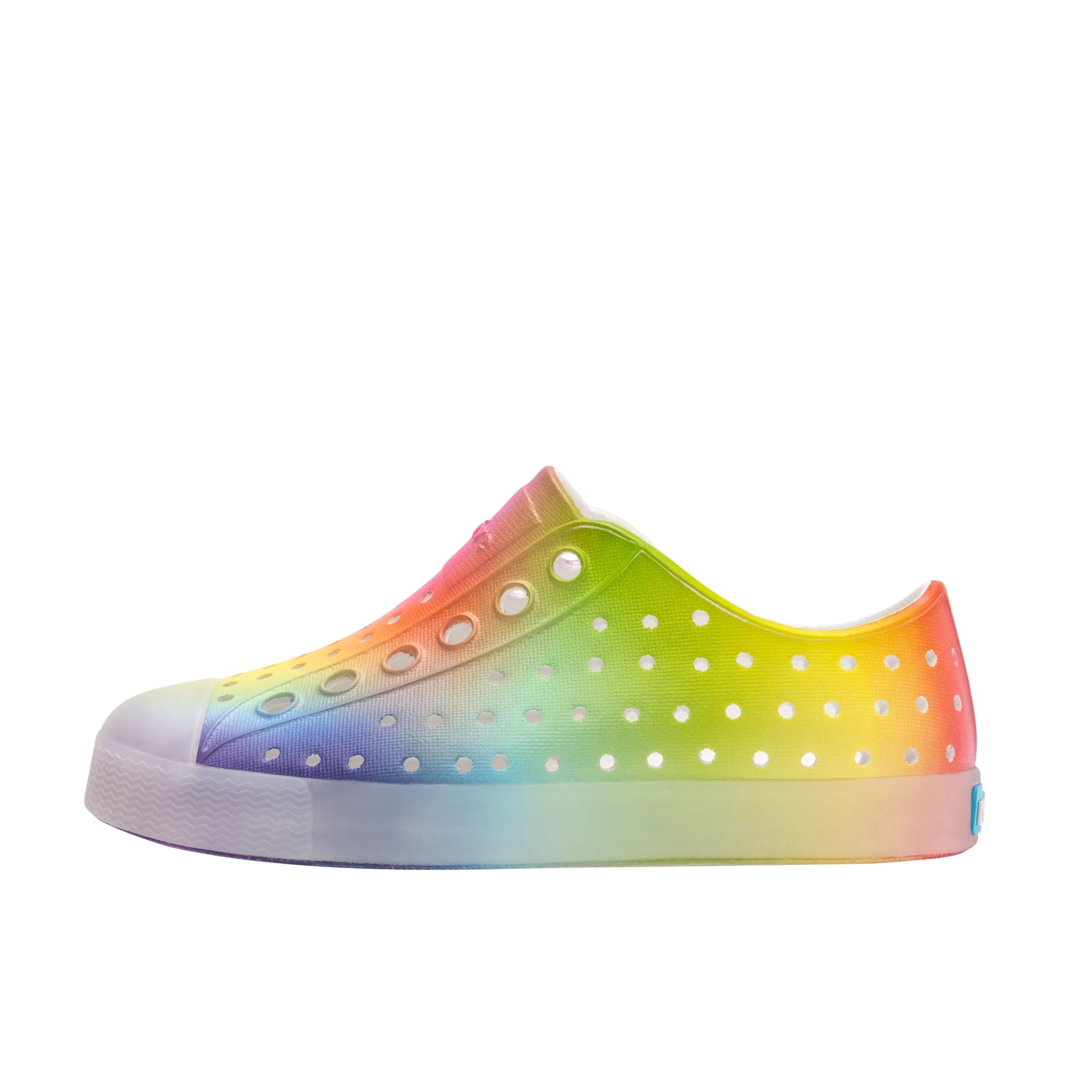 Native Jefferson Print Shoes - Shell White / Translucent / Rainbow Blur