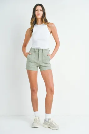 Olive High Rise Shorts