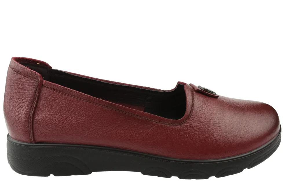 Pantofi casual, dama, FORMAZIONE, 2351-23 bordo, piele naturala