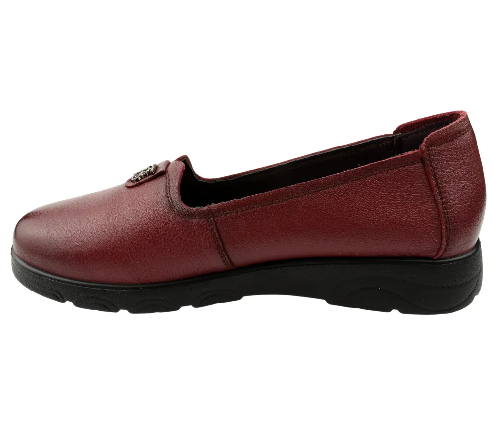 Pantofi casual, dama, FORMAZIONE, 2351-23 bordo, piele naturala