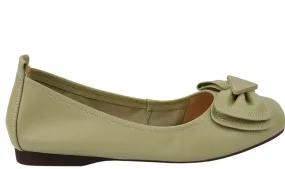 Pantofi casual, dama, PASS COLLECTION, X640006B verde, piele naturala