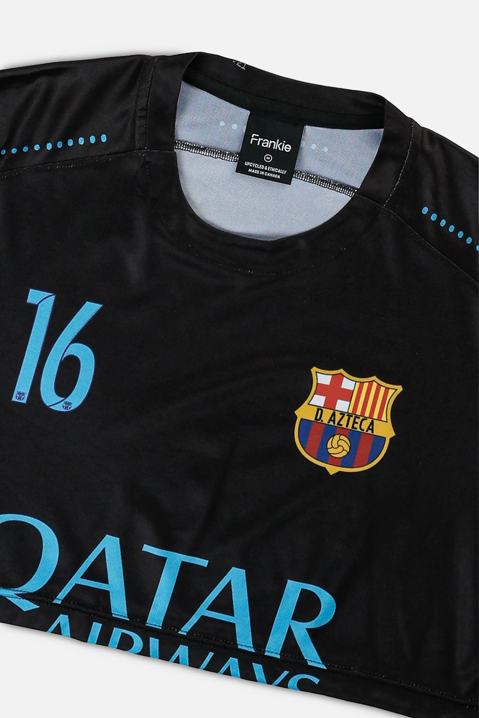 Rework Crop Barcelona Soccer Jersey - M