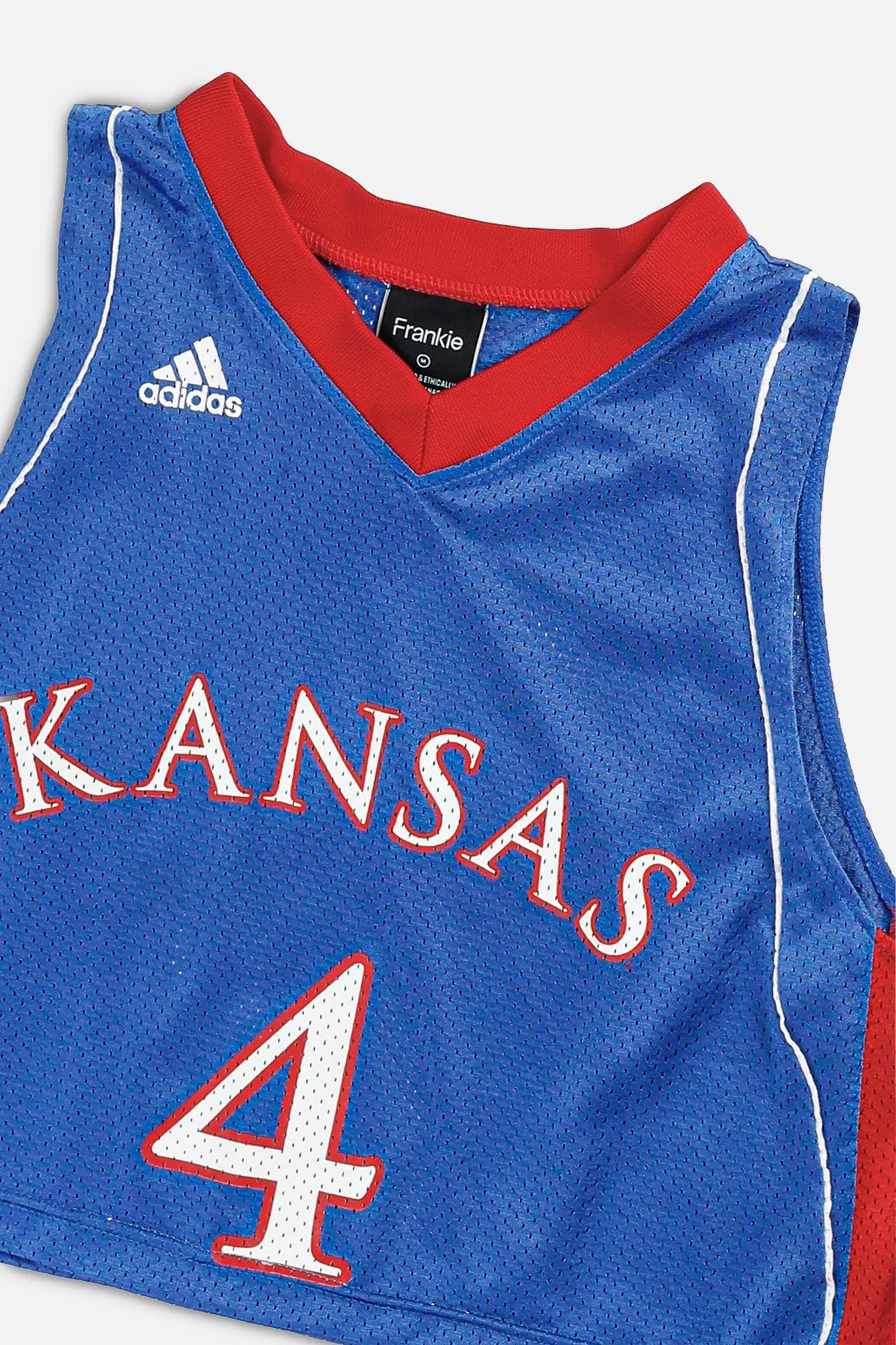 Rework Kansas Jayhawks Basketball Crop Jersey - M