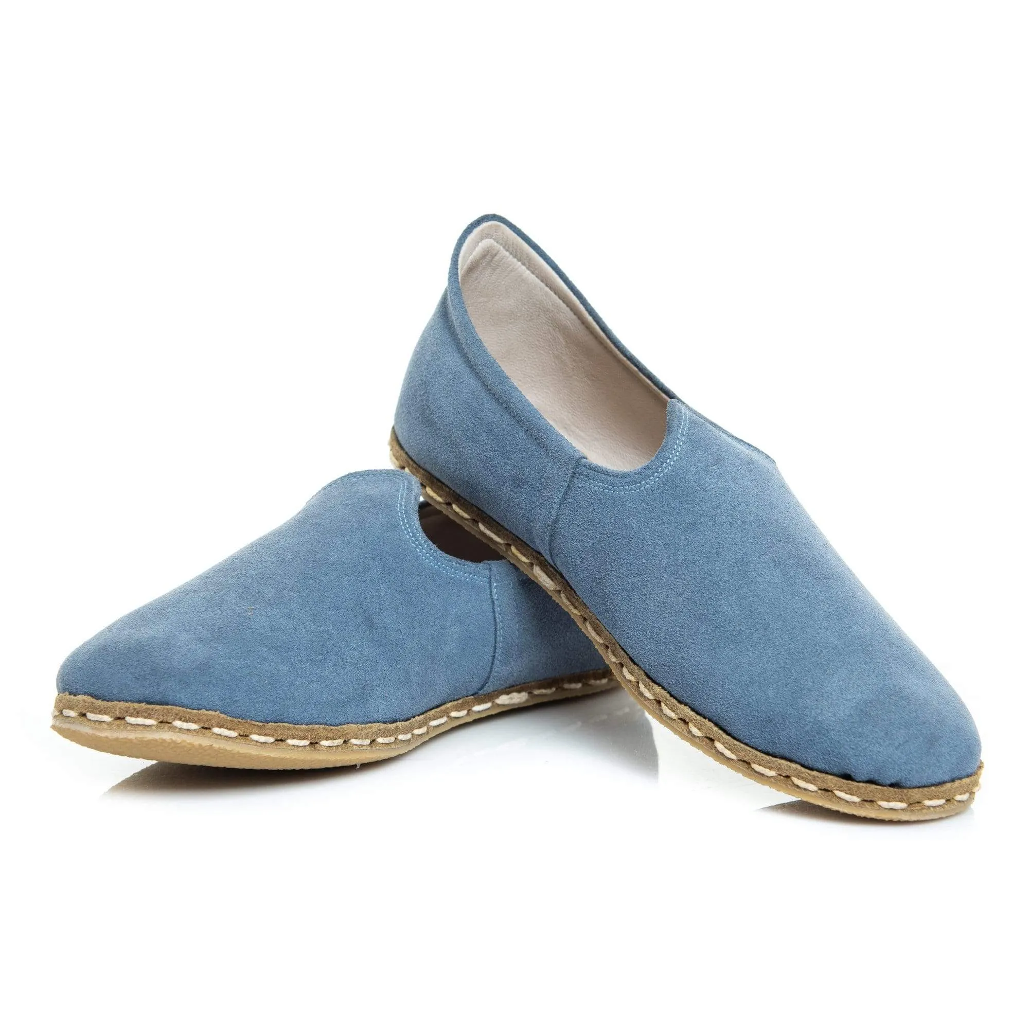 Women's Light Blue Slip On Shoes